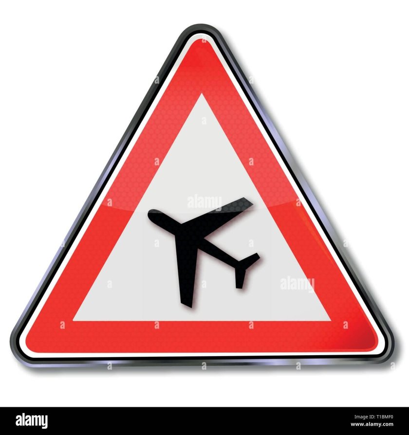 Дорожный знак самолет