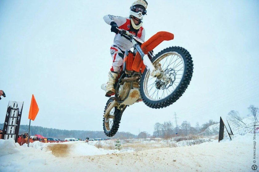 Зимний мотокросс в Обнинске