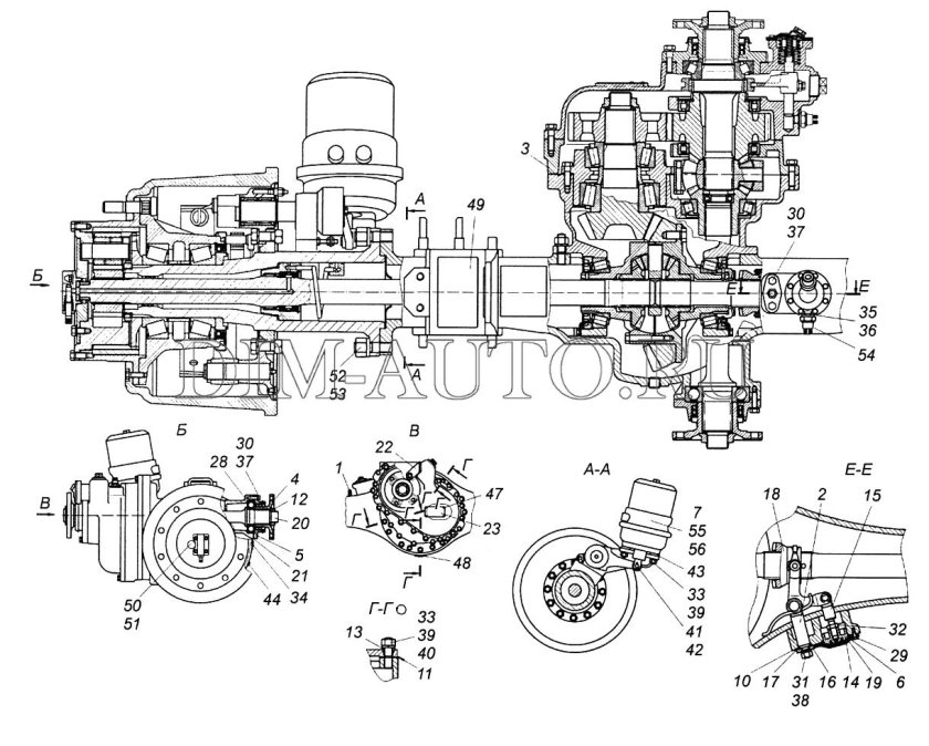 КАМАЗ 65221 передний мост