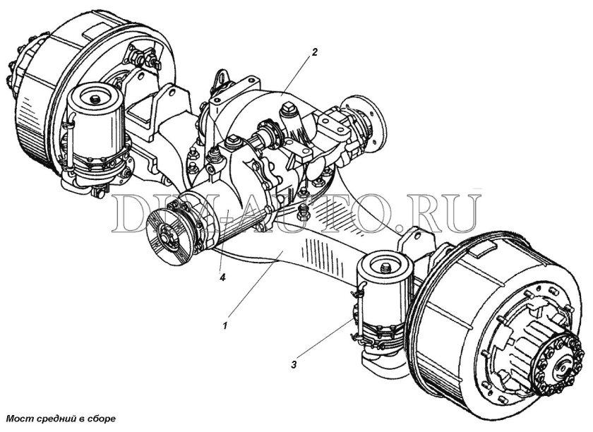 Средний мост КАМАЗ 65115 схема