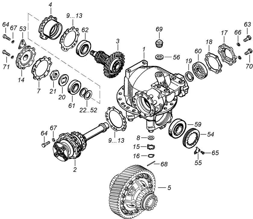Главная передача заднего моста КАМАЗ 65115