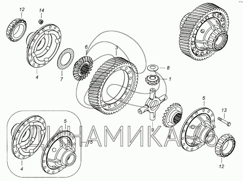 Дифференциал заднего моста КАМАЗ 65115