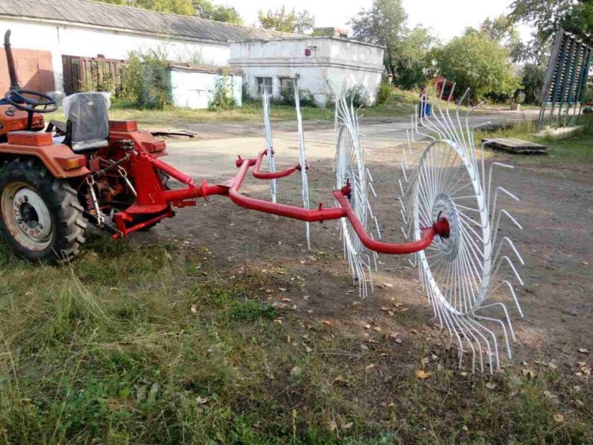 Грабли ворошилки кормилец 4 колеса