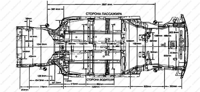 Чертёж кузов Chevrolet lanos