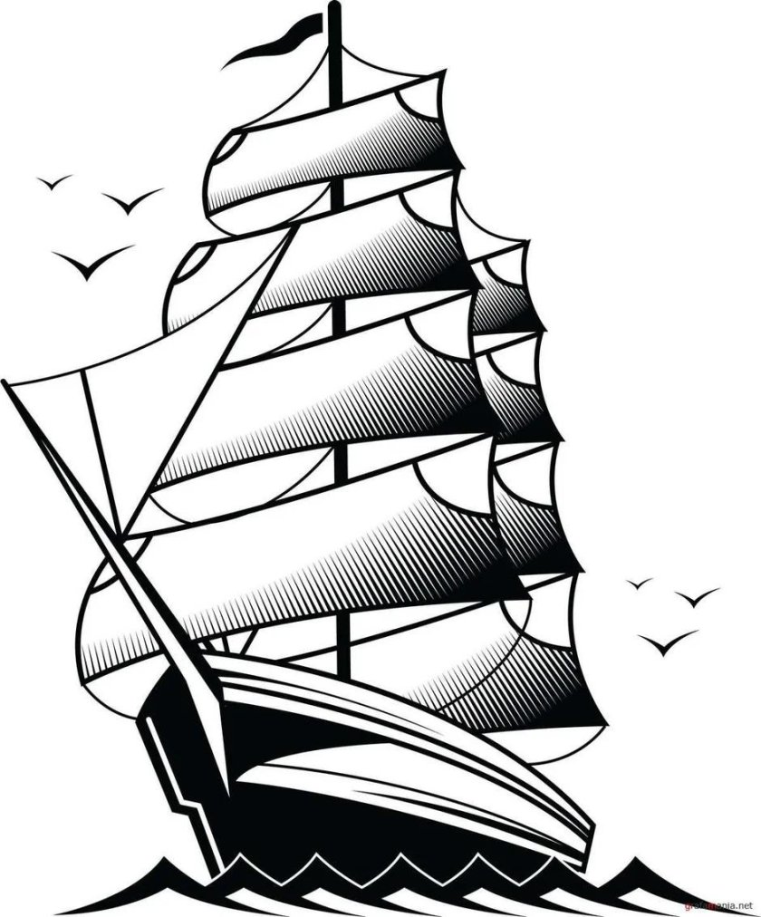 Силуэт корабля