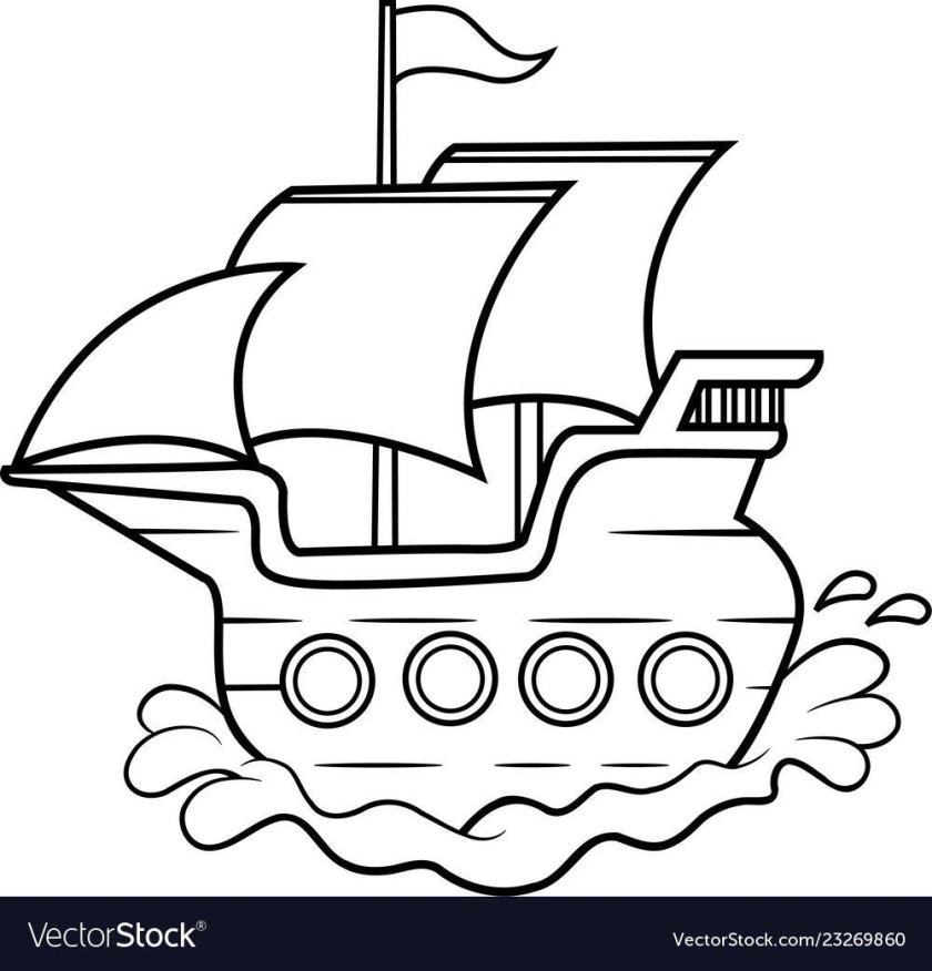 Кораблик раскраска для детей