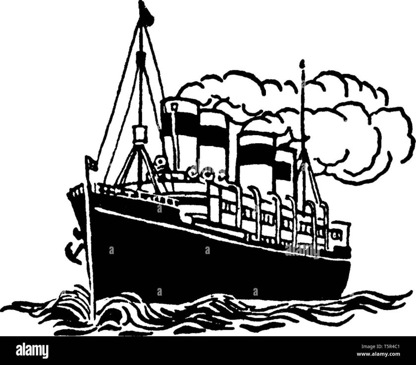 Пароход иллюстрация