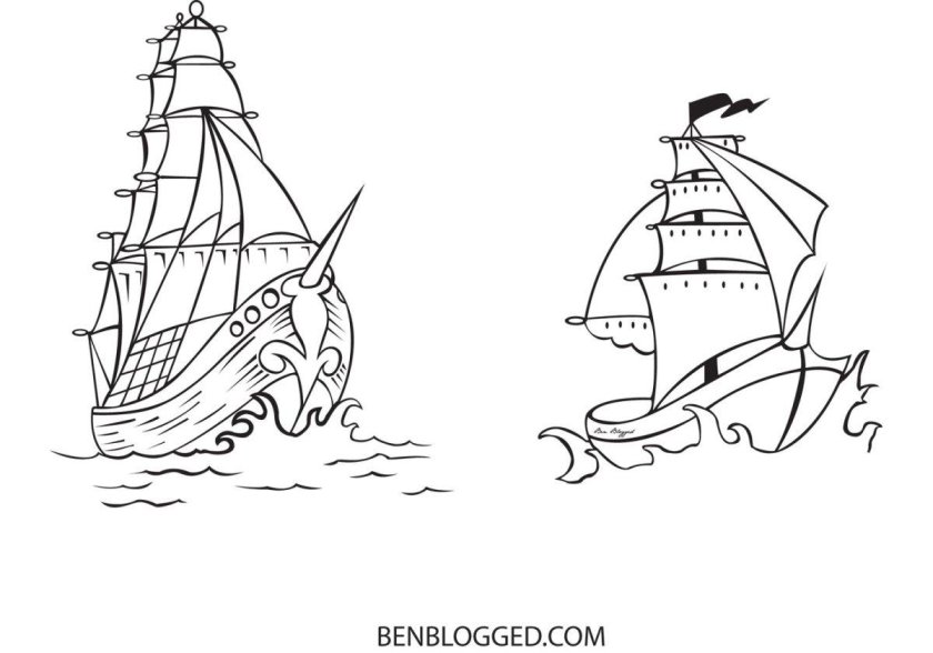 Парусник раскраска