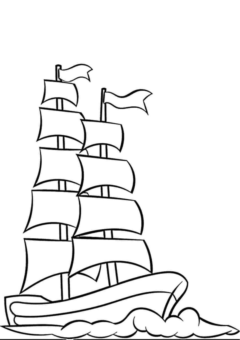 Корабль раскраска для детей
