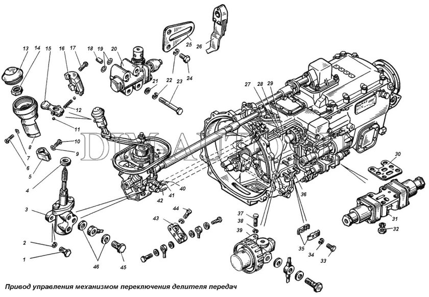 Механизм переключения КПП 152 КАМАЗ
