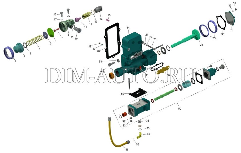 Механизм переключения делителя КПП 154 КАМАЗ
