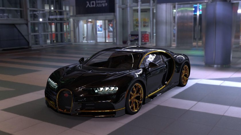 Бугатти Шерон черный