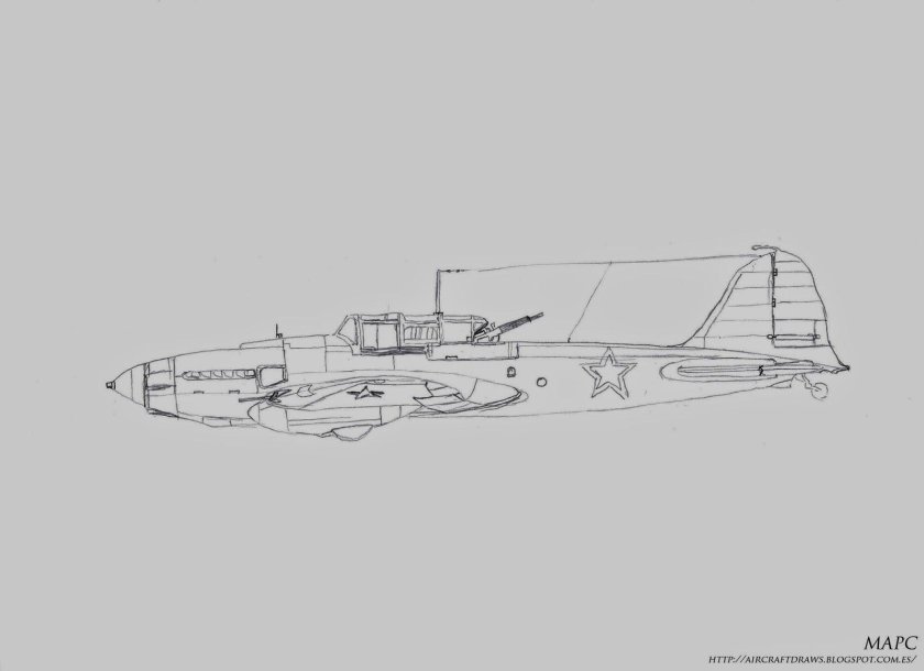 Самолёт ил-2 Штурмовик рисунок