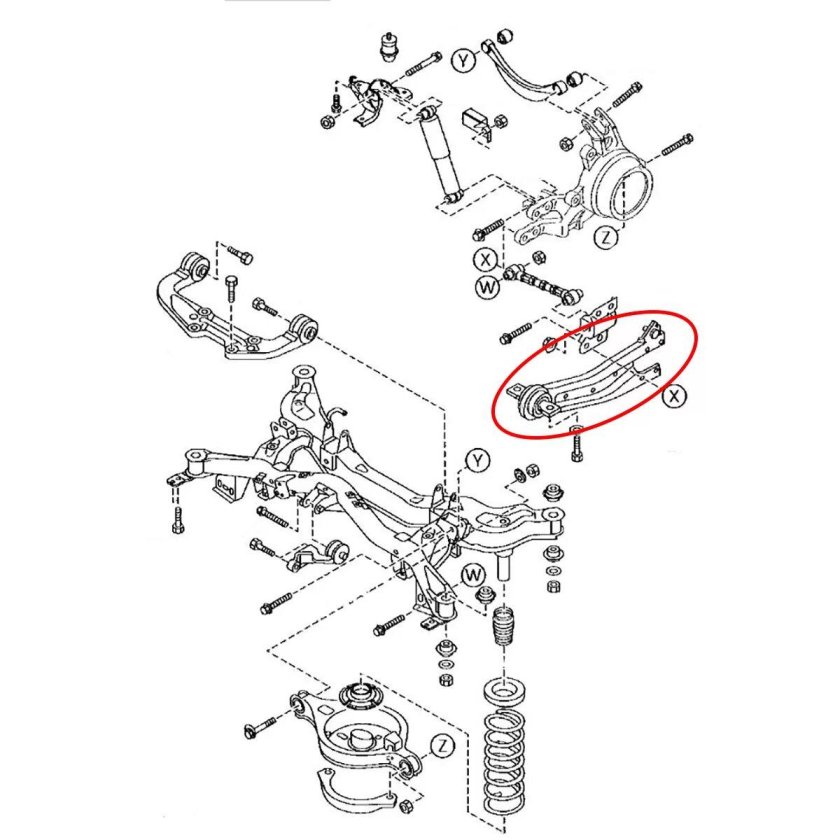 Схема задней подвески Mazda 6