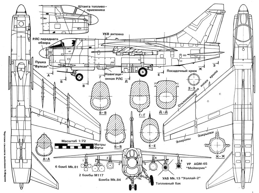 LTV A-7 Corsair II чертежи