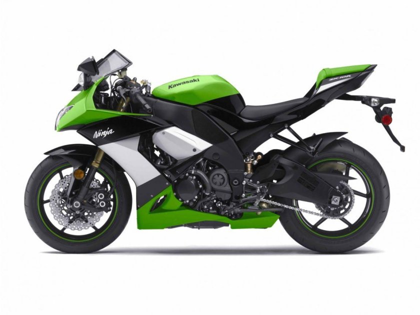 Зелёный Kawasaki Ninja ZX-10r
