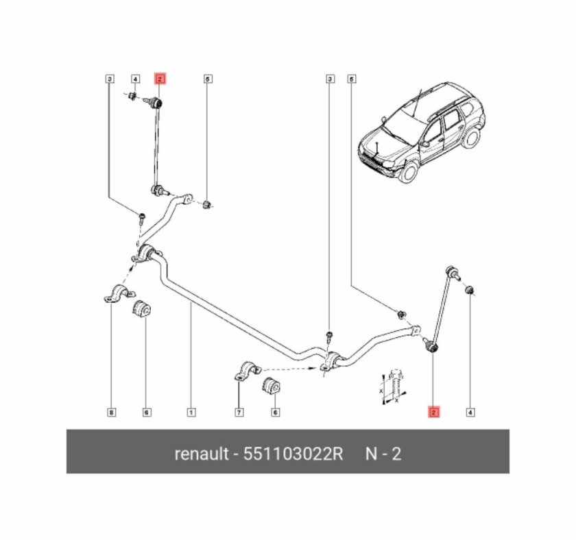 546114237r втулка стабилизатора переднего Duster