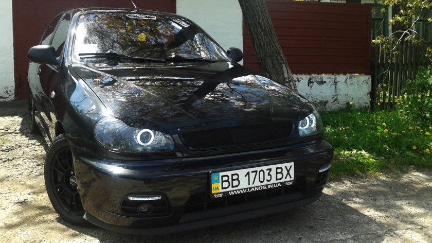 Чёрный Шевроле Ланос Тюнин