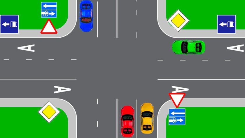 Поворот направо на полосу для маршрутных транспортных средств