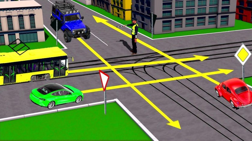 Регулировщик на перекрестке