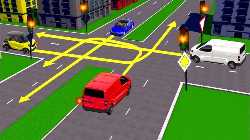 Перекресток со светофором