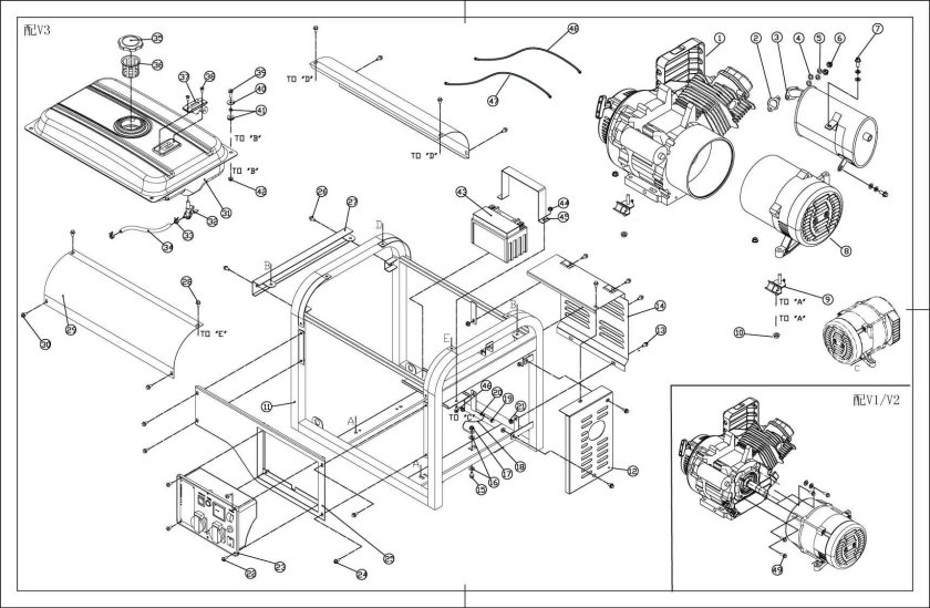 Электросхема генератора Huter dy3000l