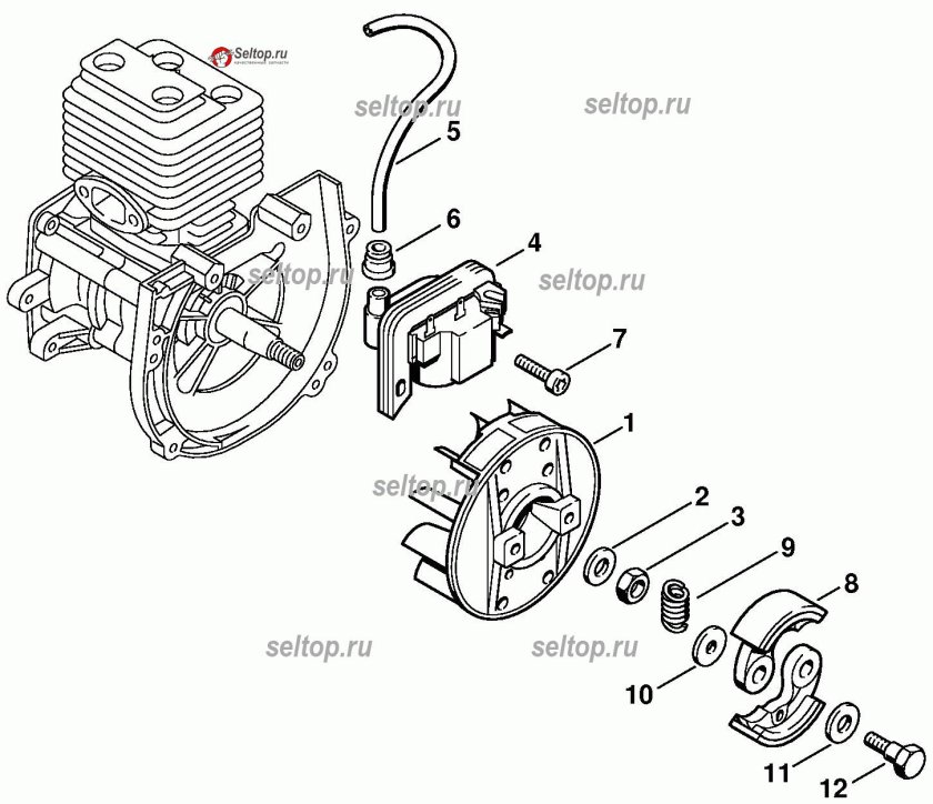 Система зажигания триммера бензинового схема
