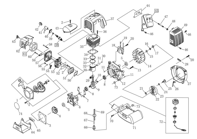 Запчасти для бензотриммера al-ko FRS 4125