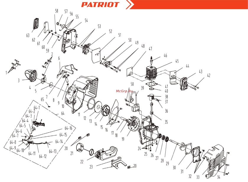 Триммер Патриот 3045 схема