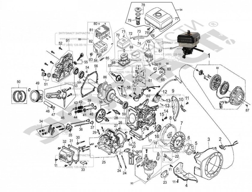 Мотор Lifan 168 f схема