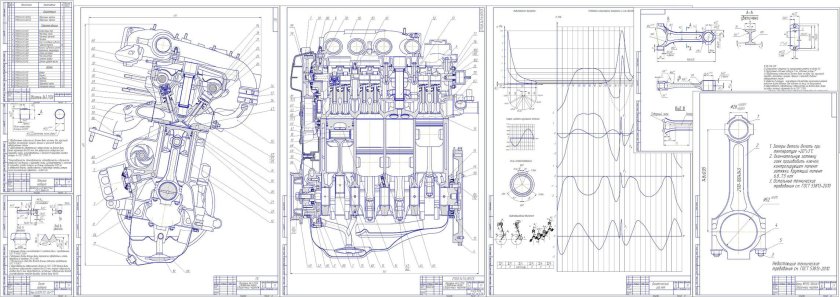 ДВС ВАЗ 2108 чертеж