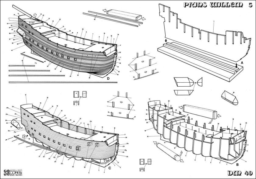 Шпангоуты корабля Васа чертежи
