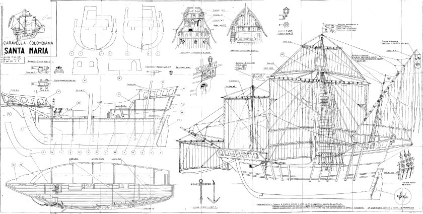 Каравелла Санта Мария чертежи
