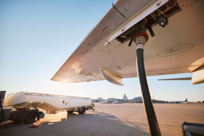 Самолет на взлетной полосе