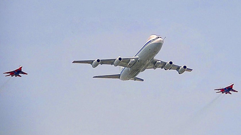 Репетиция авиационной части парада Победы в Москве