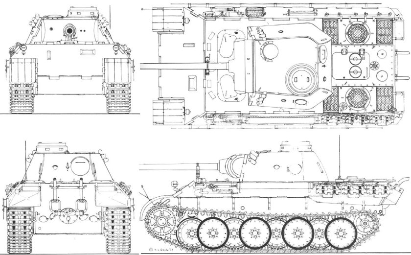 Чертёж танка пантера 2