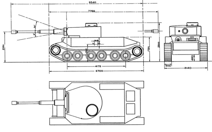 Чертёж танка тигр 1