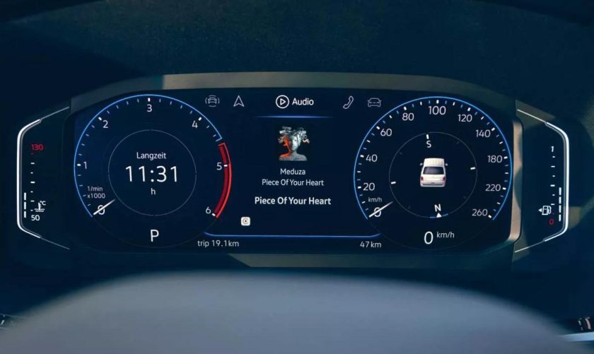 Цифровая панель приборов Volkswagen Caravelle