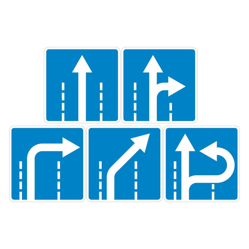 Знак движение по полосам