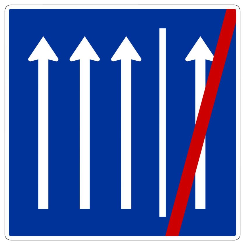 Знак движение по полосам