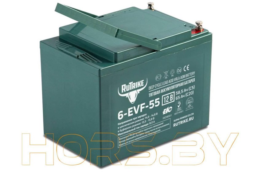 Тяговый гелевый аккумулятор rutrike 6-EVF-55 (12v55a/h c3)