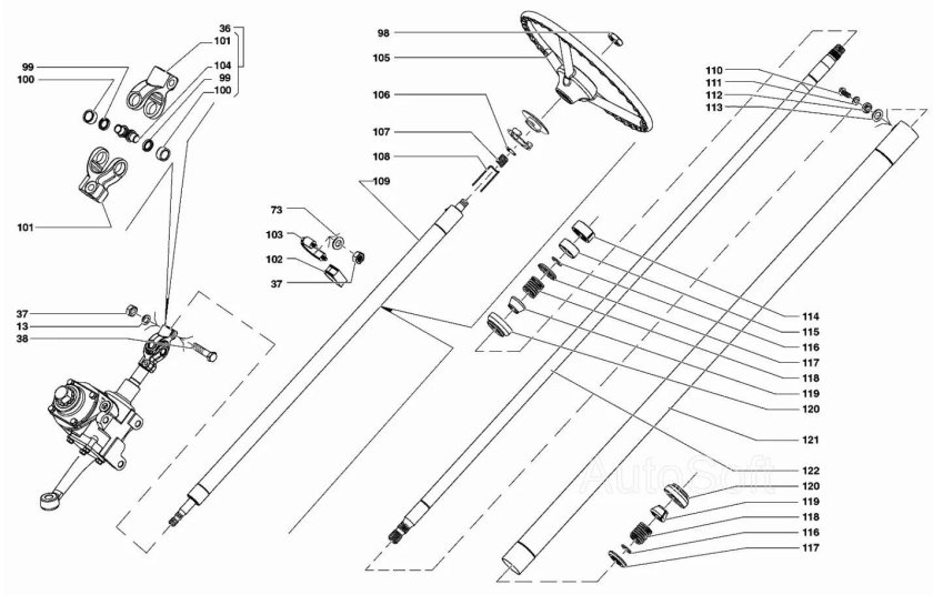 Схема рулевого вала УАЗ 469