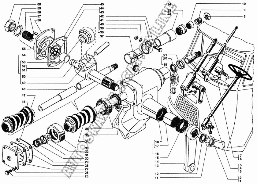 Механизм рулевой УАЗ-3163 Патриот схема