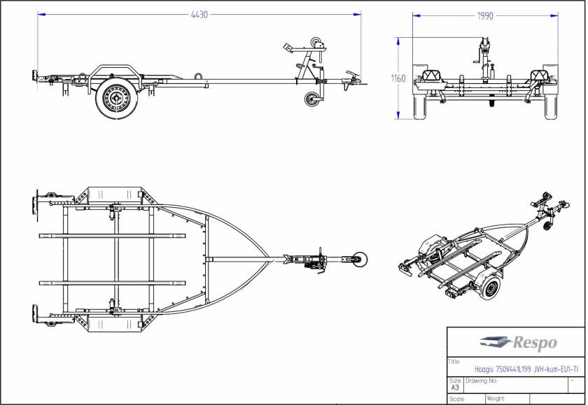Лодочный прицеп МЗСА чертеж