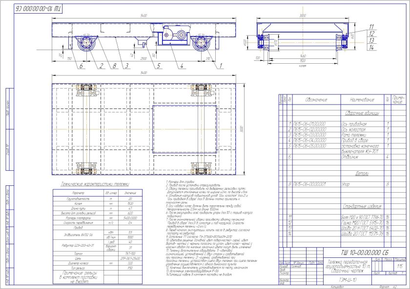 Рельсовая тележка 20 тн чертеж
