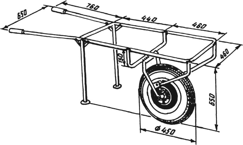 Садовая тачка двухколесная чертежи