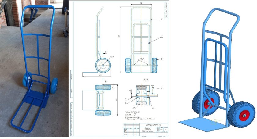 Тележка ручная двухколесная Tor HT 250