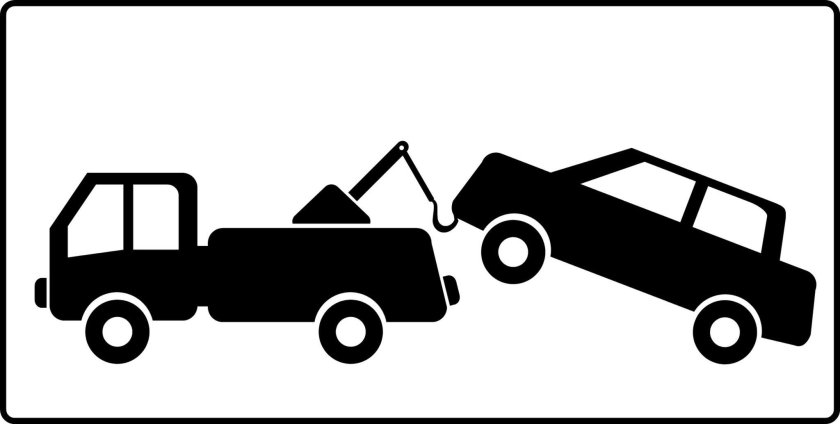 Работает эвакуатор знак вектор