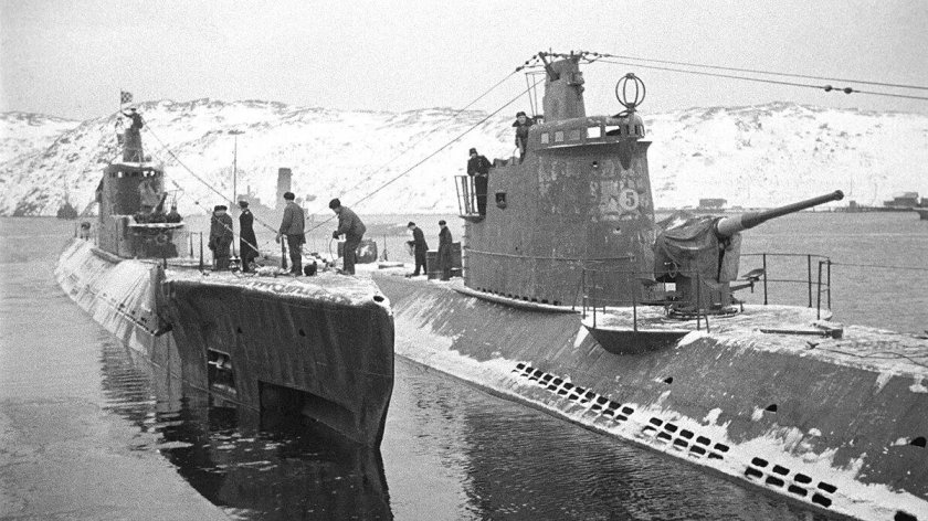 База подводных лодок Северного флота город Полярный вовремя ВОВ 1941-1945