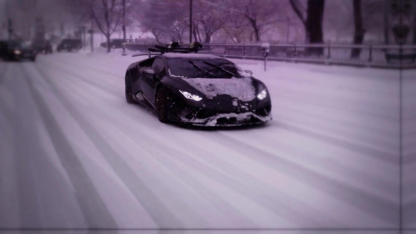 Ламборджини зимой дрифт